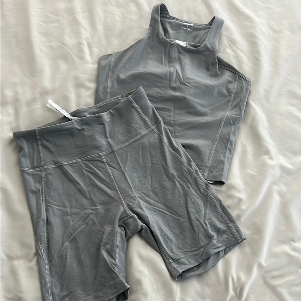 Gray Athletic Set - Top and Shorts